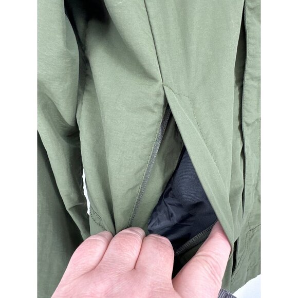 Eddie Bauer Nylon Mountain Parka Olive Green Embroidered Logo 90s Size XL - Picture 5 of 15